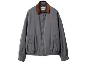 Miu Miu Velvet Collared Chambray Jacket Grey