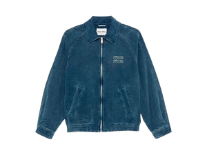 Miu Miu Washed Corduroy Jacket Azzurro