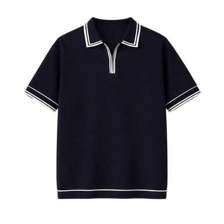 Monaco Knit Polo – Deep Navy