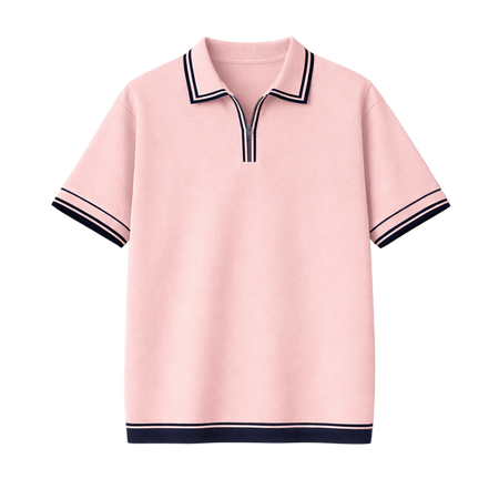 Monaco Knit Polo – Rose