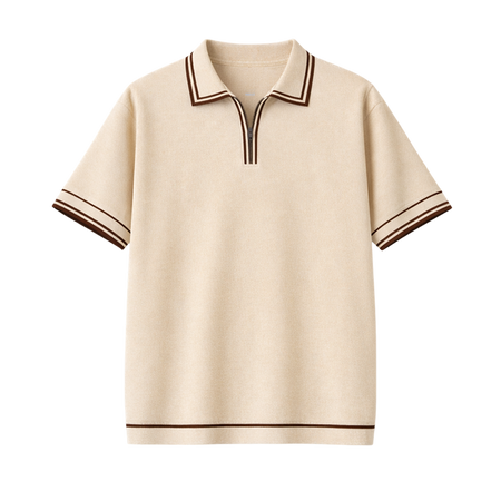 Monaco Knit Polo – Warm Oat