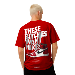 Myugen Nike Bitches Oversized T-Shirt Red
