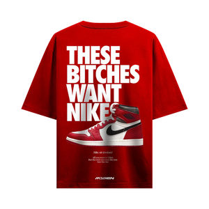 Myugen Nike Bitches Oversized T-Shirt Red