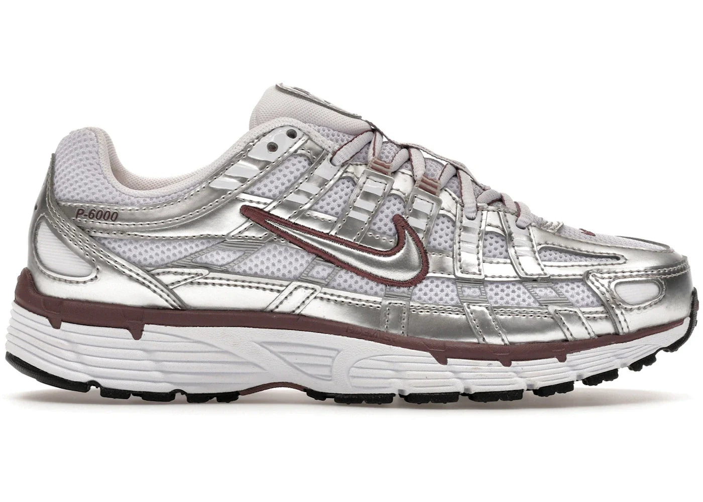 Nike P-6000 White Metallic Silver Tattoo Womens