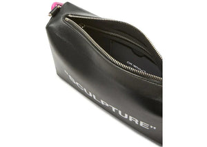Off-White Block Pouch Quote Clutch Bag Black