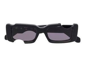OFF-WHITE Cady Cut-Out Rectangular Frame Sunglasses Black/White/Grey (SS22) (OERI006C99PLA0011007)