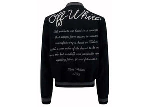 Off-White Logo-Applique Varsity Bomber Jacket Black