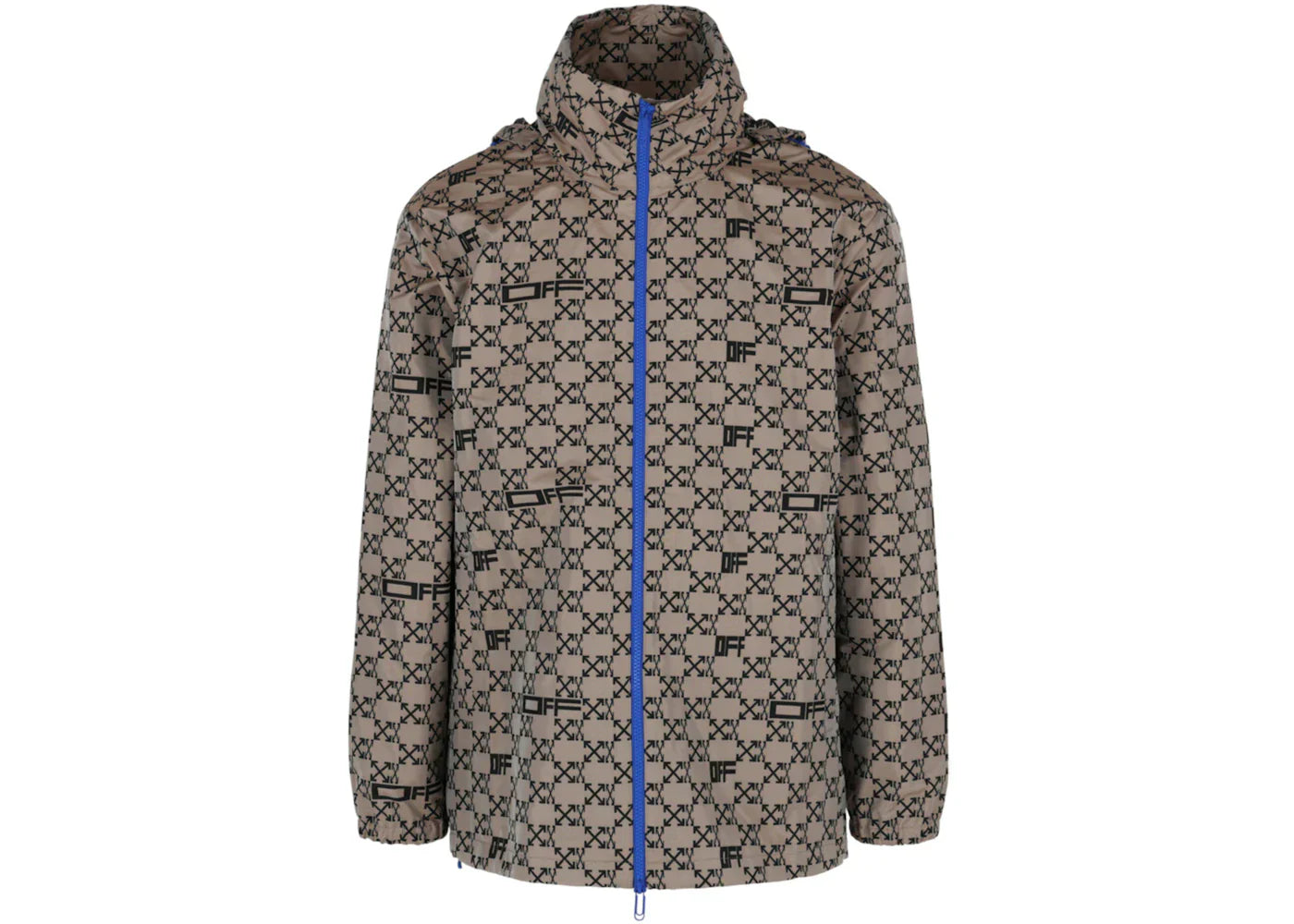 Off-White Monogram Allover Windbreaker Jacket Brown