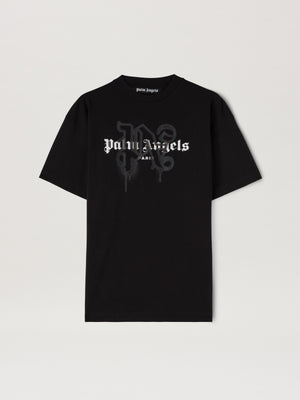 PARIS MONOGRAM SPRAY TEE BLACK