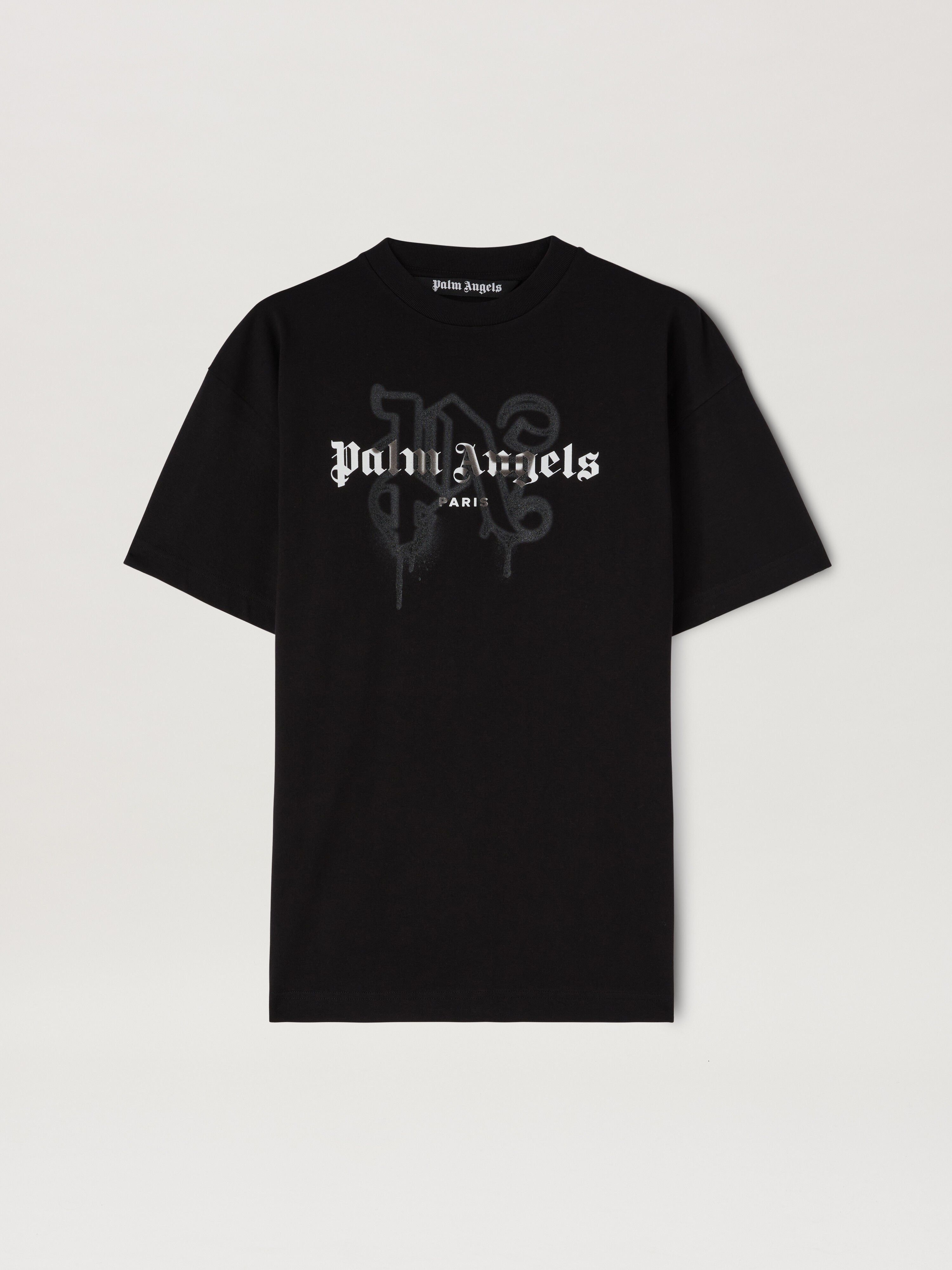 PARIS MONOGRAM SPRAY TEE BLACK