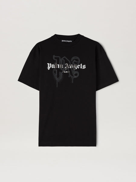 PARIS MONOGRAM SPRAY TEE BLACK