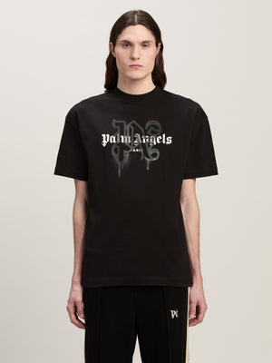 PARIS MONOGRAM SPRAY TEE BLACK