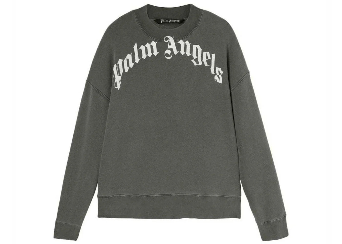 Palm Angels Gd Curved Logo Crewneck Sweater Grey