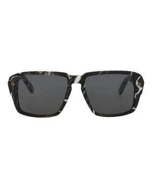 Philipp Plein Square-Frame Acetate Sunglasses Black Black Smoke (SPP081-55-0Z21)