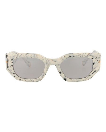 Philipp Plein Square-Frame Acetate Sunglasses Ivory Ivory Grey (SPP066M-51-09YL)