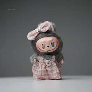 Pop Mart Labubu Doll Tweed Dress Outfit with Bow - 2 Piece Set