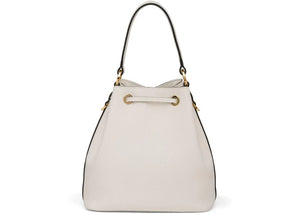 Prada Bucket Bag Saffiano Leather Gold-Tone White