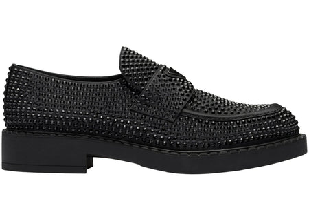 Prada Chocolate 35mm Crystal Loafer Black Satin