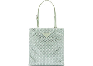 Prada Embellished Satin Handbag Aqua