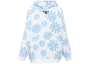 Prada Floral Print Hoodie Blue