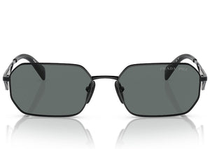 Prada Geometric Sunglasses Black/Black Grey (SPRA51 1AB-5Z1)