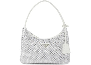 Prada Re-Edition 2000 Crystal Mini Bag White