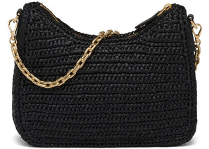 Prada Re-Edition 2005 Raffia Bag Black