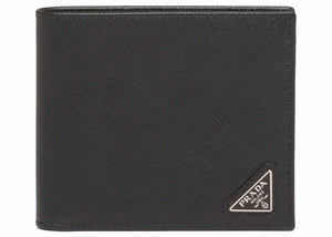 Prada Saffiano Leather Bi-Fold Wallet Black
