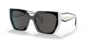Prada Symbole Logo Rectangle Sunglasses Black/White (SPR15W 09Q-5S0)