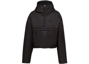 Prada Triangle Logo Hooded Jacket Black