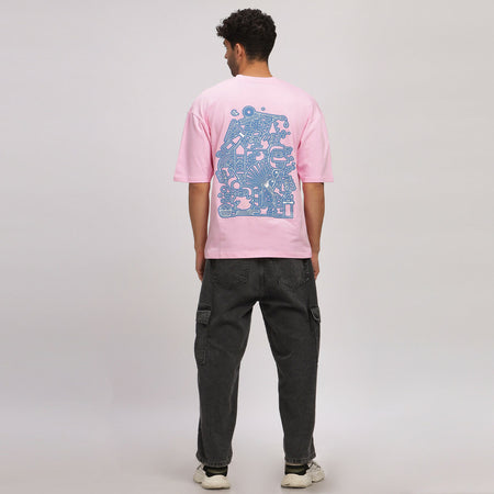 Pink Line Art T-Shirt