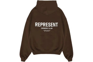 Represent Owner's Club Hoodie Brown/White