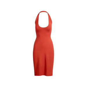 SKIMS PLUNGE HALTER MIDI DRESS