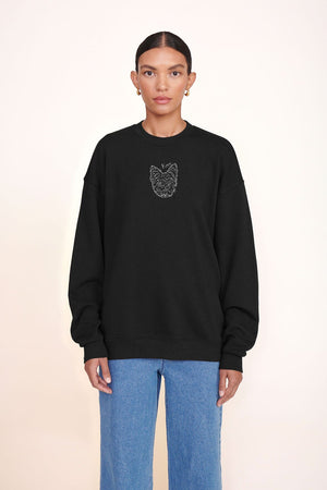 CUSTOM STAUD x C.BONZ OVERSIZED SWEATSHIRT BLACK