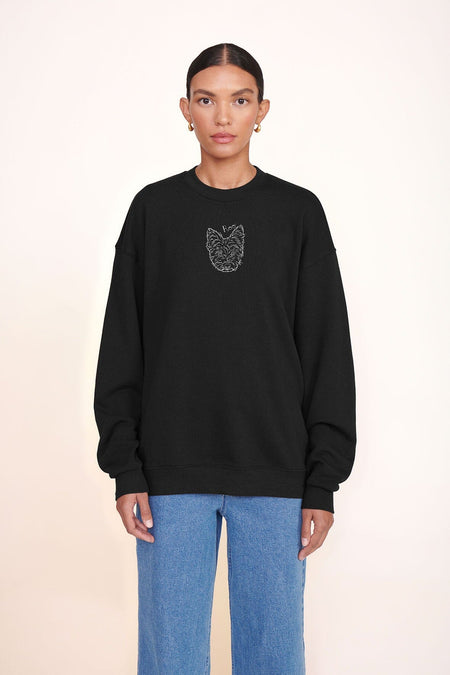 CUSTOM STAUD x C.BONZ OVERSIZED SWEATSHIRT BLACK