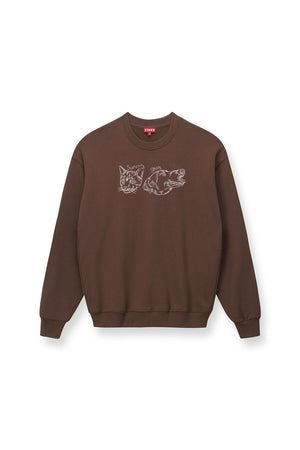 CUSTOM STAUD x C.BONZ OVERSIZED SWEATSHIRT BROWN