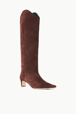 WESTERN WALLY BOOT MAHOGANY SUEDE