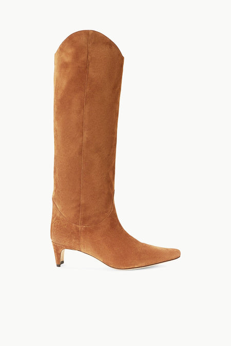 WESTERN WALLY BOOT TAN SUEDE