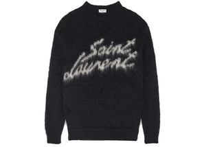 Saint Laurent 90S Sweater In Mohair Black White