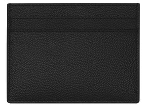 Saint Laurent Card Case Grain de Poudre Embossed Leather Black