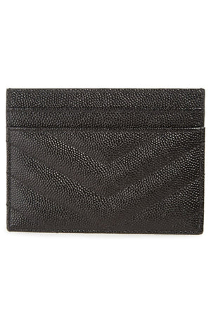 Saint Laurent Cassandre Matelasse Card Case Grain De Poudre Black