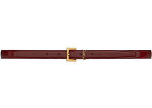 Saint Laurent Cassandre Leather Belt Red Agate