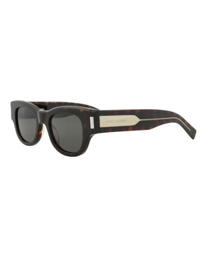Saint Laurent Cat Eye-Frame Recycled Acetate Sunglasses Havana Crystal Grey (SL573-30014070-002)