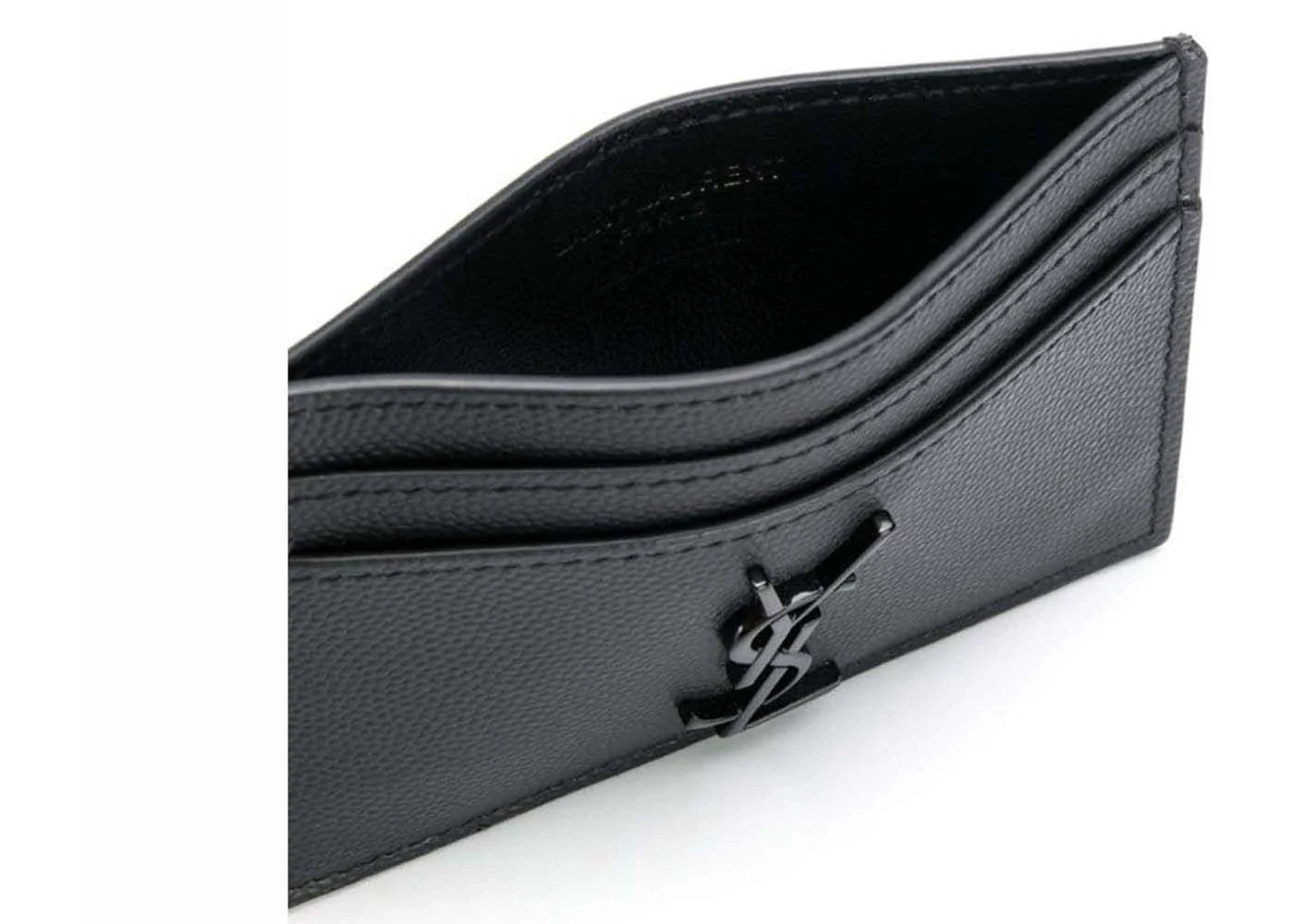 Saint Laurent Logo Monogram Card Holder Black