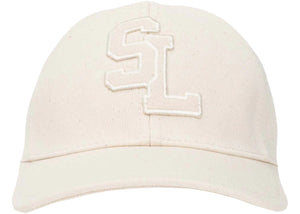 Saint Laurent Logo Patch Baseball Cap Beige