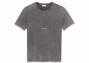 Saint Laurent Logo Rive Gauche T-Shirt Washed Black