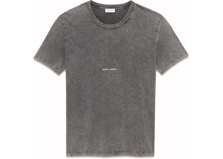 Saint Laurent Logo Rive Gauche T-Shirt Washed Black