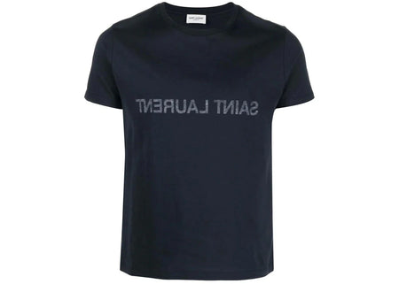 Saint Laurent Round Neck T-Shirt Marine/Naturel