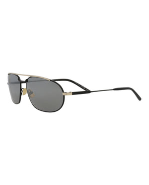 Saint Laurent Round Oval Sunglasses Black/Black/Silver (SL561-30013779-003)