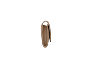 Saint Laurent Small Envelope Wallet In Mix Matlasse Grand de Purse Embossed Leather Dark Beige